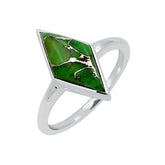 Simple Geometry Wide Rings Vintage Green Copper Turquoise Rings for Women Daily Party Holiday Bohemian Ring Jewelry