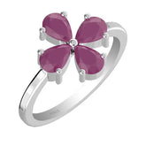 natural ruby sterling silver ring