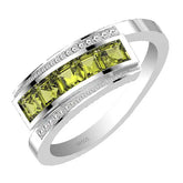 natural Peridot sterling silver ring