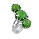 Vintage Green Copper Turquoise Rings for Women Daily Party Holiday Bohemian Ring Jewelry