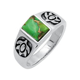 Green Copper Turquoise Rings for Women Daily Party Holiday Bohemian Ring Jewelry