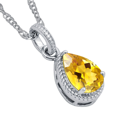 Natural Citrine Gemstone Sterling Silver Dainty Boho Ring For Women Without Chain