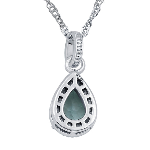 Sky Blue Topaz Gemstone Necklace Sterling Silver Pendant Necklace for Women Without Chain
