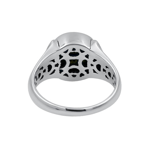 Labradorite Round Silver Ring