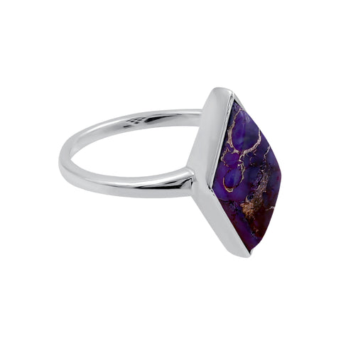 Simple Geometry Wide Rings Vintage Purple Copper Turquoise Rings for Women Daily Party Holiday Bohemian Ring Jewelry