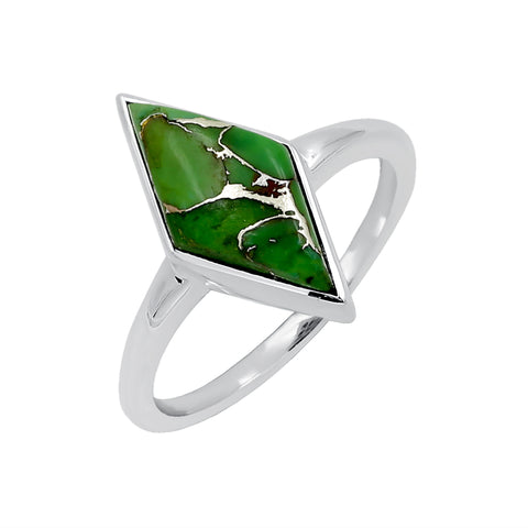 Simple Geometry Wide Rings Vintage Green Copper Turquoise Rings for Women Daily Party Holiday Bohemian Ring Jewelry