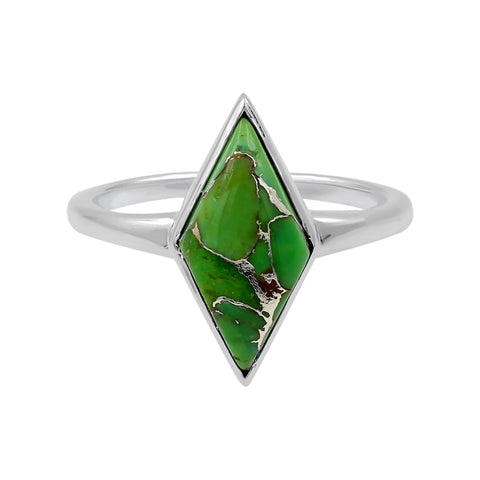 Simple Geometry Wide Rings Vintage Green Copper Turquoise Rings for Women Daily Party Holiday Bohemian Ring Jewelry