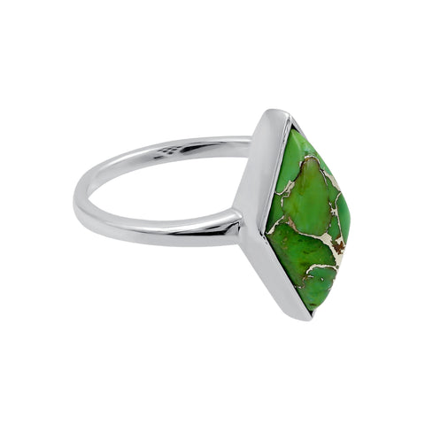 Simple Geometry Wide Rings Vintage Green Copper Turquoise Rings for Women Daily Party Holiday Bohemian Ring Jewelry