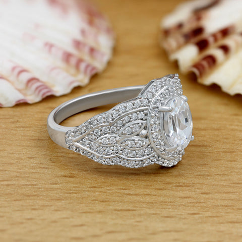 Natural White Cubic Zircon Vintage Rings for Women Daily Party Holiday Bohemian Ring Jewelry