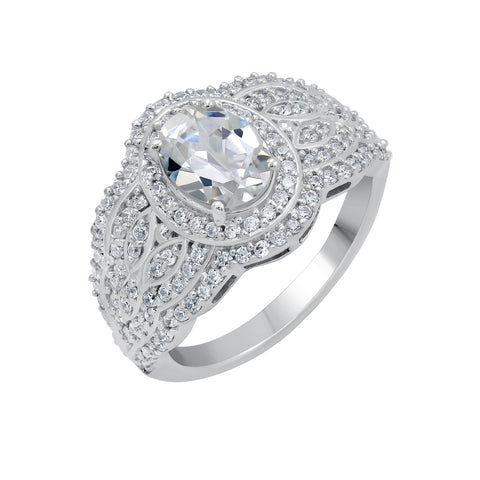 Natural White Cubic Zircon Vintage Rings for Women Daily Party Holiday Bohemian Ring Jewelry