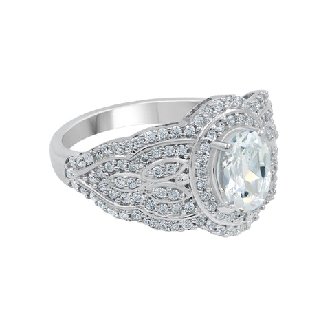 Natural White Cubic Zircon Vintage Rings for Women Daily Party Holiday Bohemian Ring Jewelry