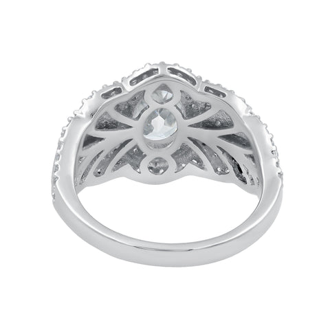 Natural White Cubic Zircon Vintage Rings for Women Daily Party Holiday Bohemian Ring Jewelry