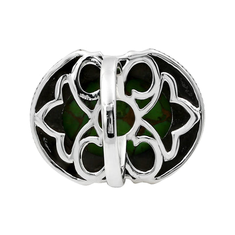 Green Copper Turquoise Boho Handmade Gemstone Sterling Silver Ring