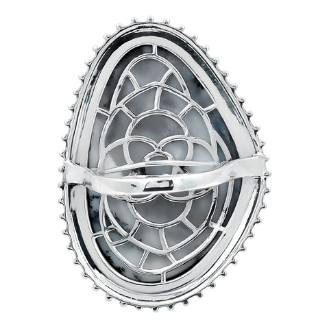 Sterling Silver Dendrite Agate Cabochon Gemstone Ring