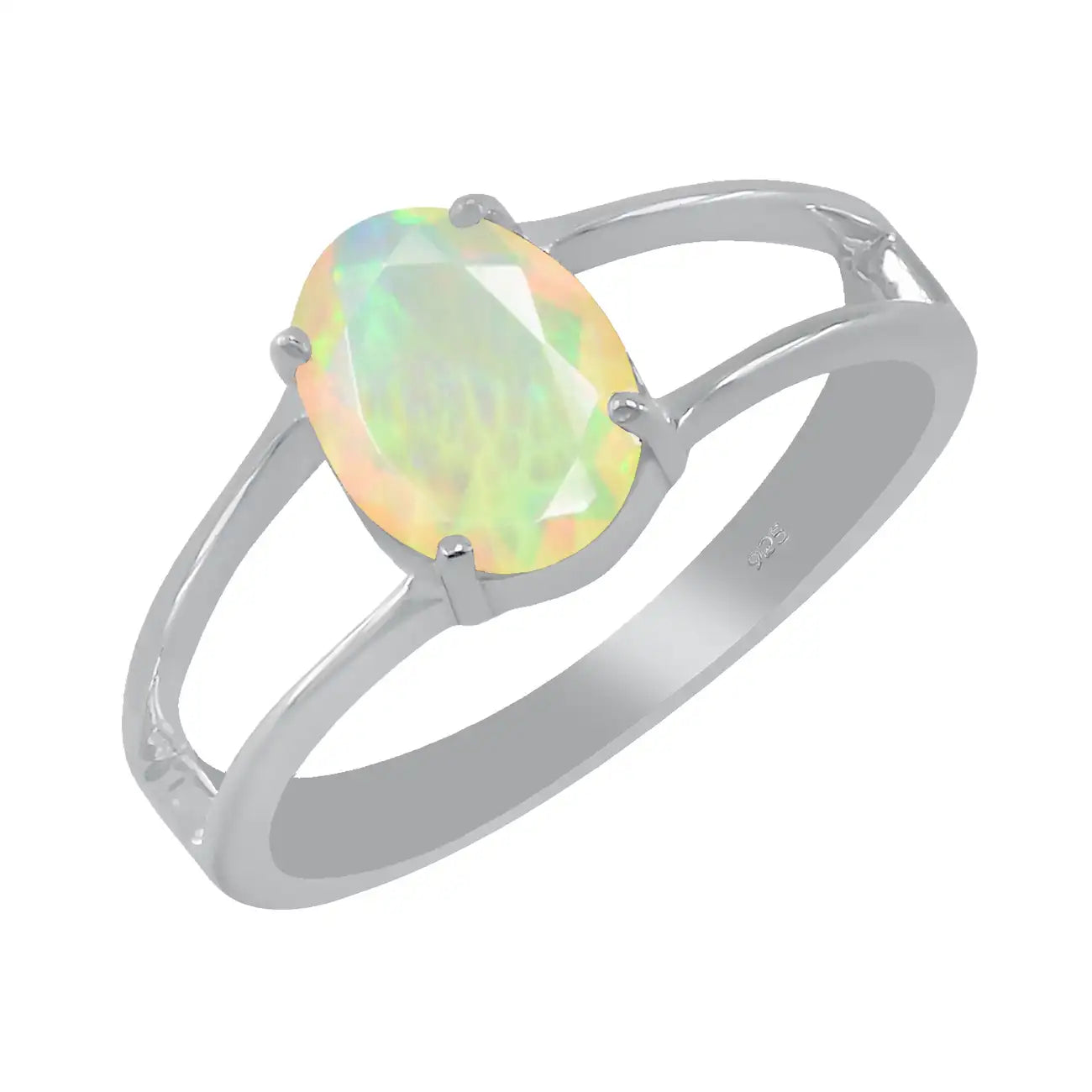 ethiopian opal silver ring