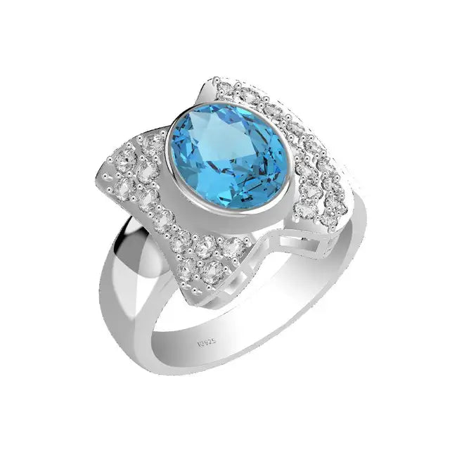 blue topaz sterling silver ring