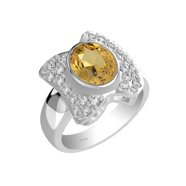 citrine sterling silver ring