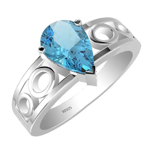 Blue Topaz sterling silver ring