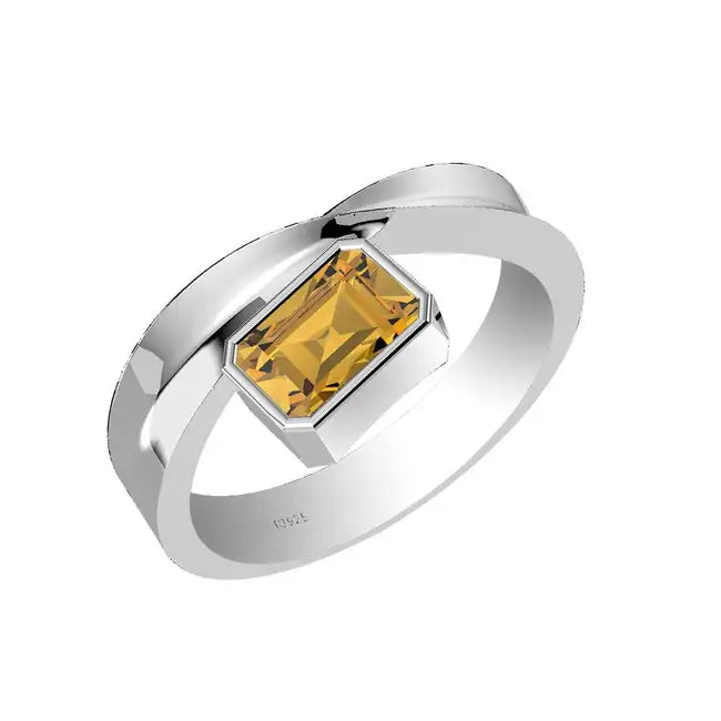 citrine sterling silver ring