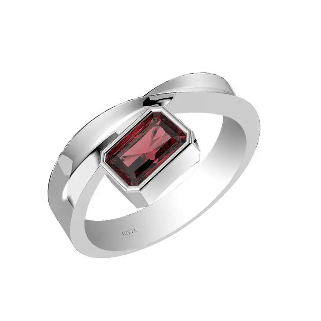 wholesale garnet silver ring