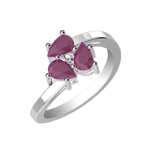 natural ruby sterling silver ring