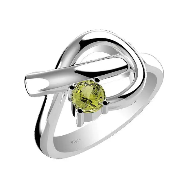 natural Peridot sterling silver ring