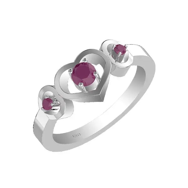 ruby sterling silver ring