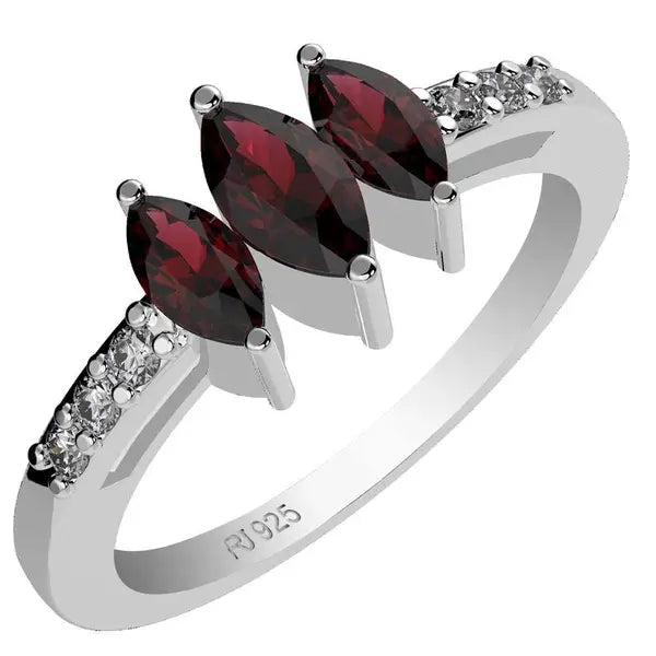 wholesale garnet silver ring