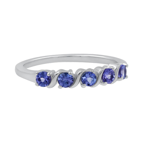 Natural Blue Tanzanite Sterling Silver for Women Ring, Dainty Ring