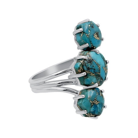 Blue Copper Turquoise Vintage Bohemian Rings for Women Daily Party Holiday Ring Jewelry