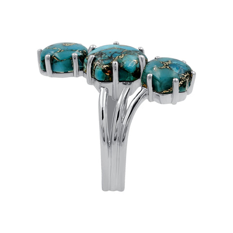 Blue Copper Turquoise Vintage Bohemian Rings for Women Daily Party Holiday Ring Jewelry