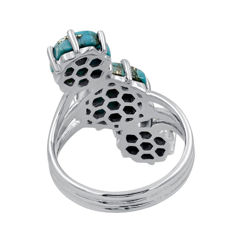 Blue Copper Turquoise Vintage Bohemian Rings for Women Daily Party Holiday Ring Jewelry