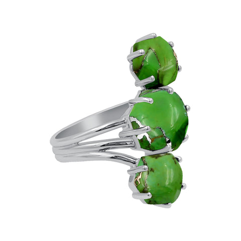 Vintage Green Copper Turquoise Rings for Women Daily Party Holiday Bohemian Ring Jewelry