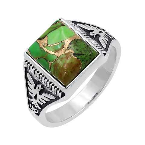 Green Copper Turquoise Rings for Women Daily Party Holiday Bohemian Ring Jewelry