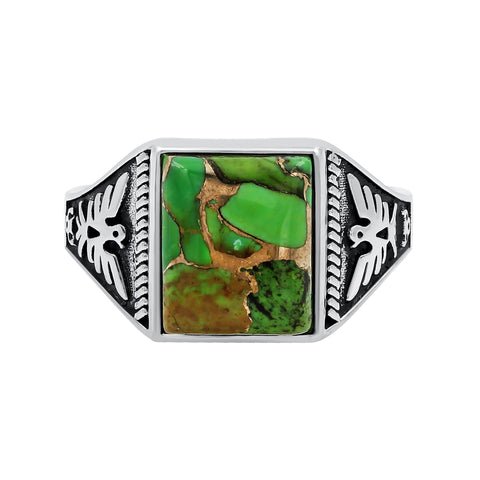 Green Copper Turquoise Rings for Women Daily Party Holiday Bohemian Ring Jewelry