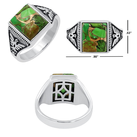 Green Copper Turquoise Rings for Women Daily Party Holiday Bohemian Ring Jewelry