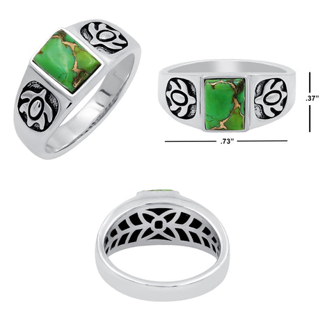 Green Copper Turquoise Rings for Women Daily Party Holiday Bohemian Ring Jewelry