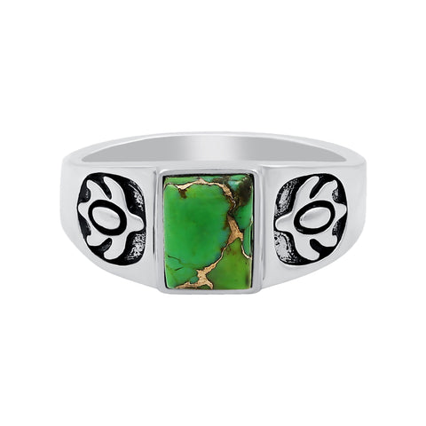 Green Copper Turquoise Rings for Women Daily Party Holiday Bohemian Ring Jewelry