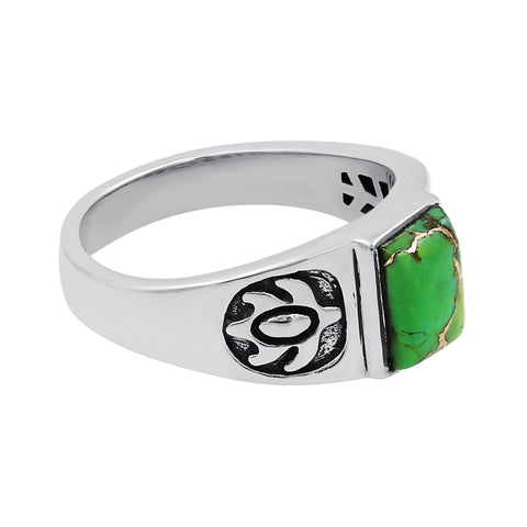 Green Copper Turquoise Rings for Women Daily Party Holiday Bohemian Ring Jewelry