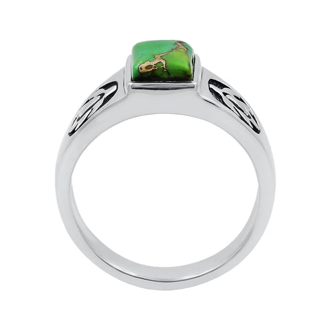 Green Copper Turquoise Rings for Women Daily Party Holiday Bohemian Ring Jewelry