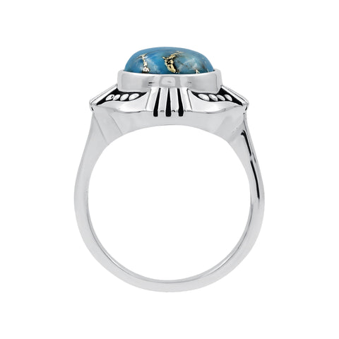 Blue Copper Turquoise Rings for Women Sterling Silver Daily Party Holiday Vintage Bohemian Ring Jewelry